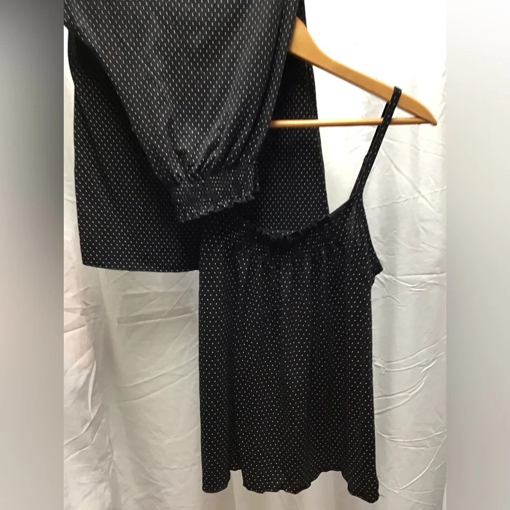 Black Smocked Sleeveless Camisole Pajama - Picture 2 of 12